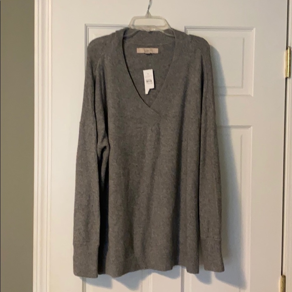 Gray sweater tunic. Loft size large. New with tags